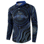 Australia Indigenous Button Sweatshirt Aboriginal Mustache - Aussie Hoodie