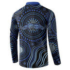 Australia Indigenous Button Sweatshirt Aboriginal Mustache - Aussie Hoodie