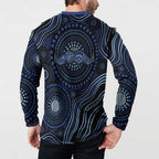 Australia Indigenous Button Sweatshirt Aboriginal Mustache - Aussie Hoodie