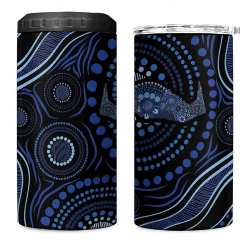 Australia Indigenous 4 in 1 Can Cooler Tumbler Aboriginal Mustache - Aussie Hoodie