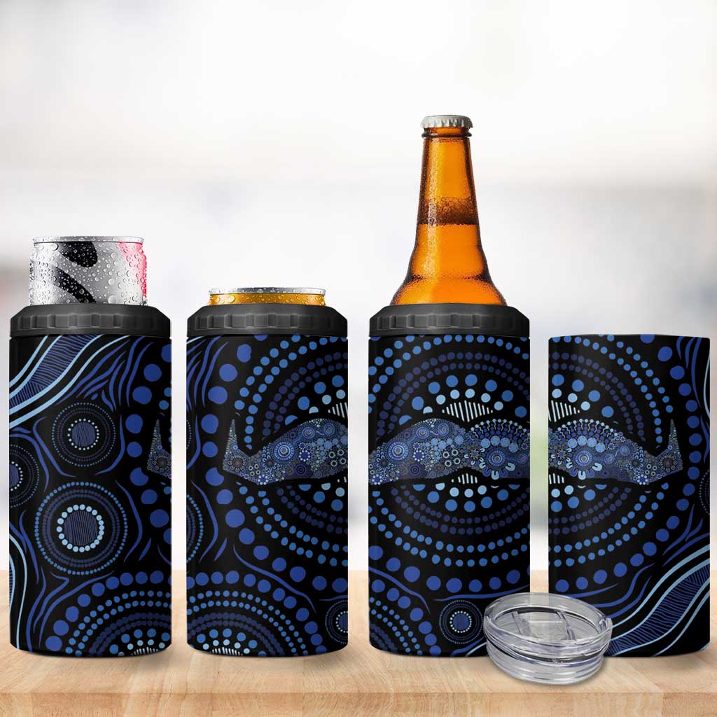 Australia Indigenous 4 in 1 Can Cooler Tumbler Aboriginal Mustache - Aussie Hoodie
