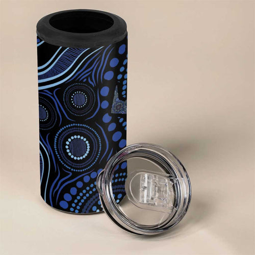 Australia Indigenous 4 in 1 Can Cooler Tumbler Aboriginal Mustache - Aussie Hoodie