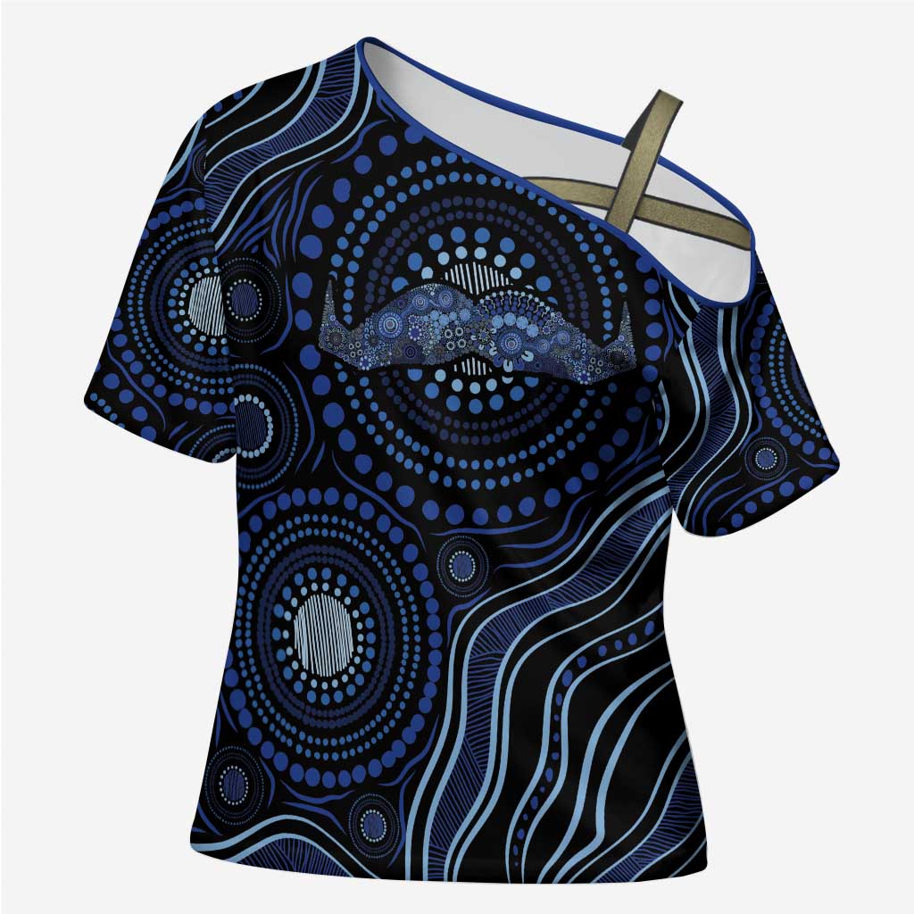 Australia Indigenous Cross Shoulder Shirt Aboriginal Mustache - Aussie Hoodie
