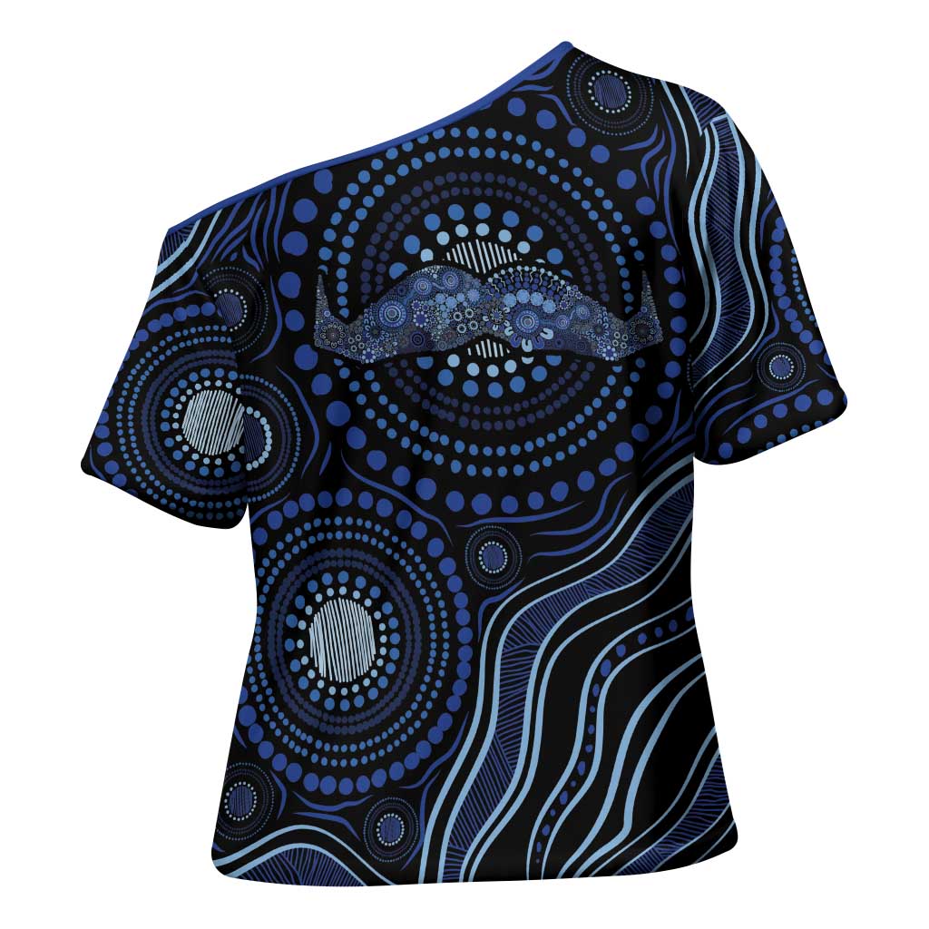 Australia Indigenous Cross Shoulder Shirt Aboriginal Mustache - Aussie Hoodie
