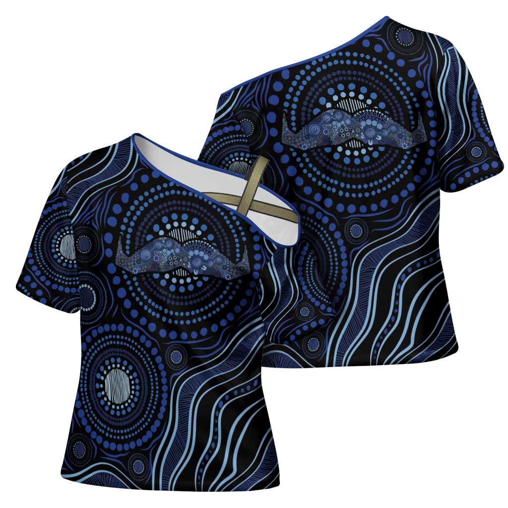 Australia Indigenous Cross Shoulder Shirt Aboriginal Mustache - Aussie Hoodie