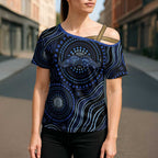 Australia Indigenous Cross Shoulder Shirt Aboriginal Mustache - Aussie Hoodie
