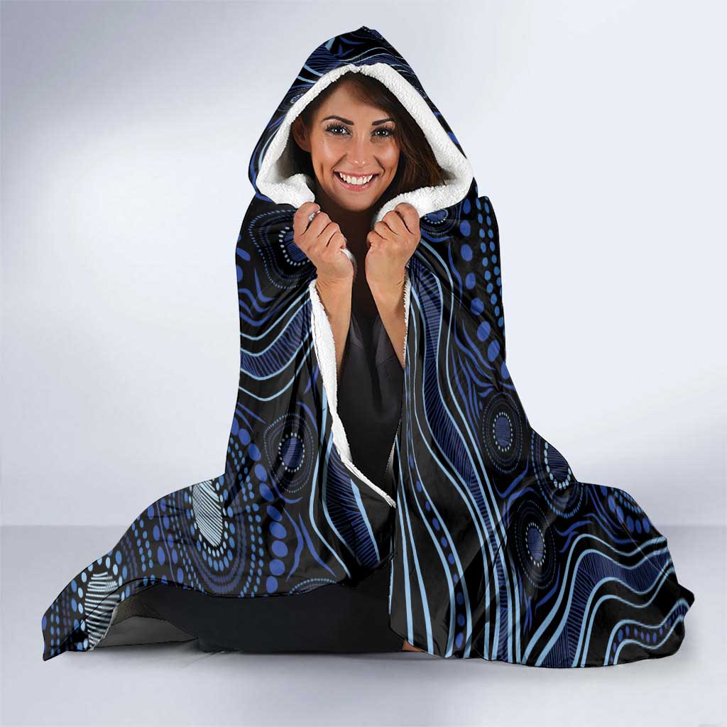 Australia Indigenous Hooded Blanket Aboriginal Mustache - Aussie Hoodie