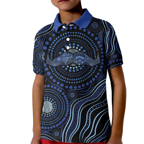 Australia Indigenous Kid Polo Shirt Aboriginal Mustache - Aussie Hoodie