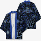 Australia Indigenous Kimono Aboriginal Mustache - Aussie Hoodie