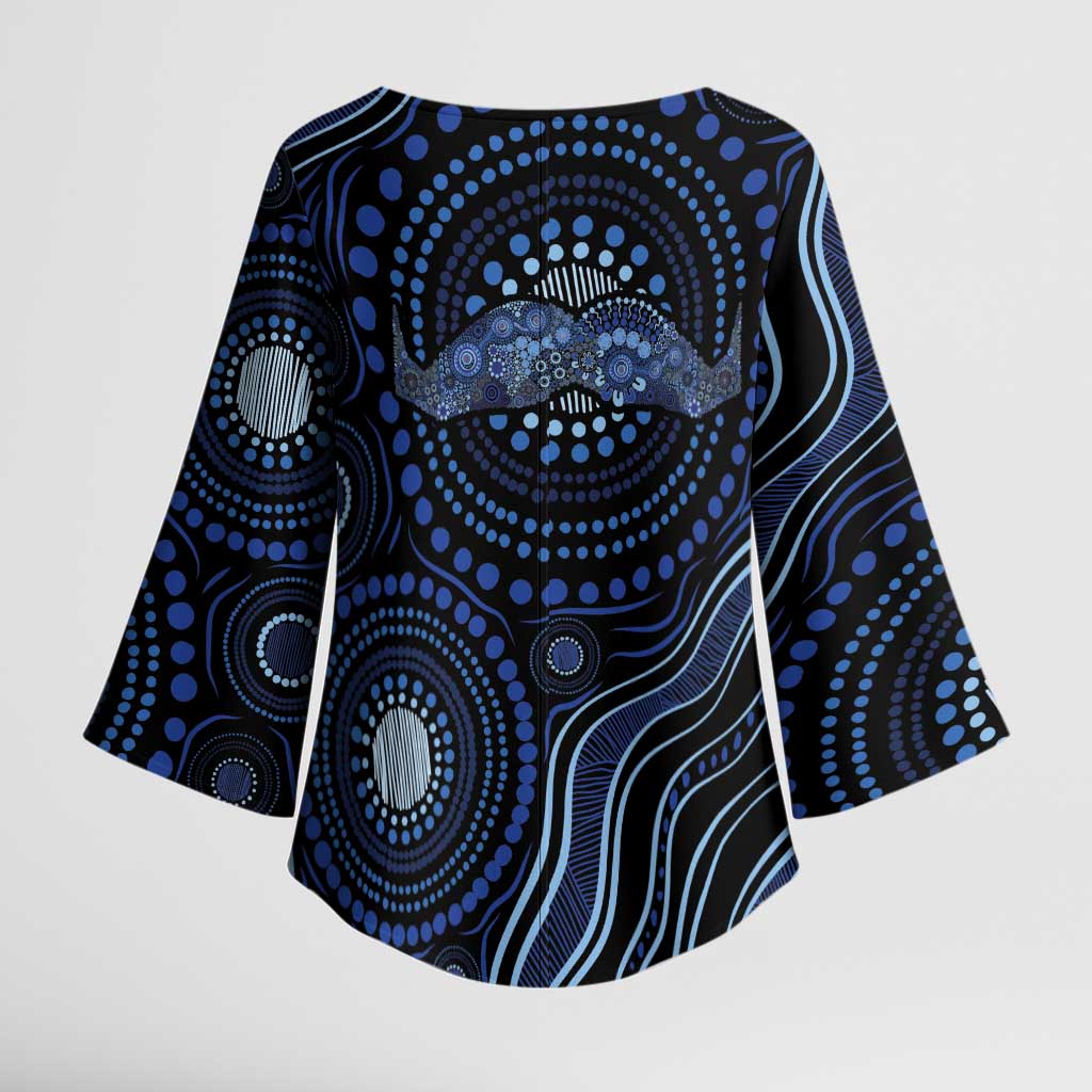 Australia Indigenous Kimono Sleeve Blouse Aboriginal Mustache - Aussie Hoodie