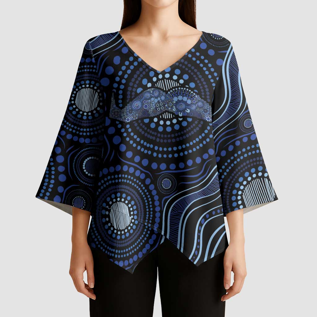 Australia Indigenous Kimono Sleeve Blouse Aboriginal Mustache - Aussie Hoodie