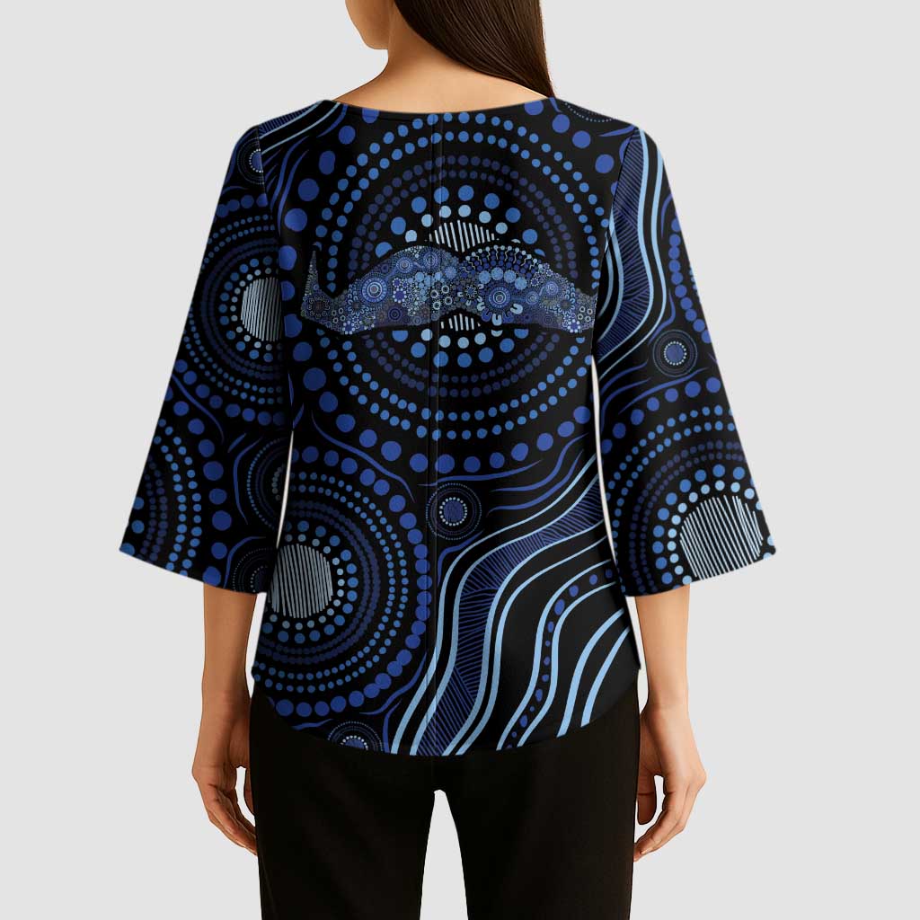 Australia Indigenous Kimono Sleeve Blouse Aboriginal Mustache - Aussie Hoodie