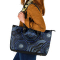 Australia Indigenous Leather Tote Bag Aboriginal Mustache - Aussie Hoodie
