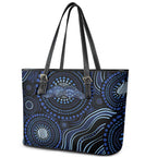 Australia Indigenous Leather Tote Bag Aboriginal Mustache - Aussie Hoodie