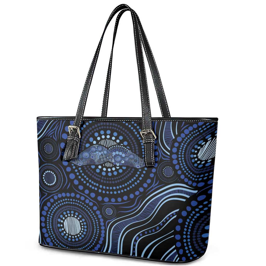 Australia Indigenous Leather Tote Bag Aboriginal Mustache - Aussie Hoodie