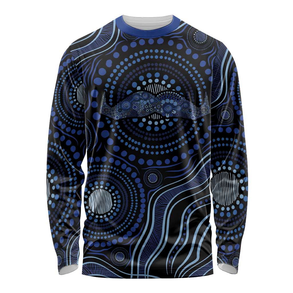 Australia Indigenous Long Sleeve Shirt Aboriginal Mustache - Aussie Hoodie