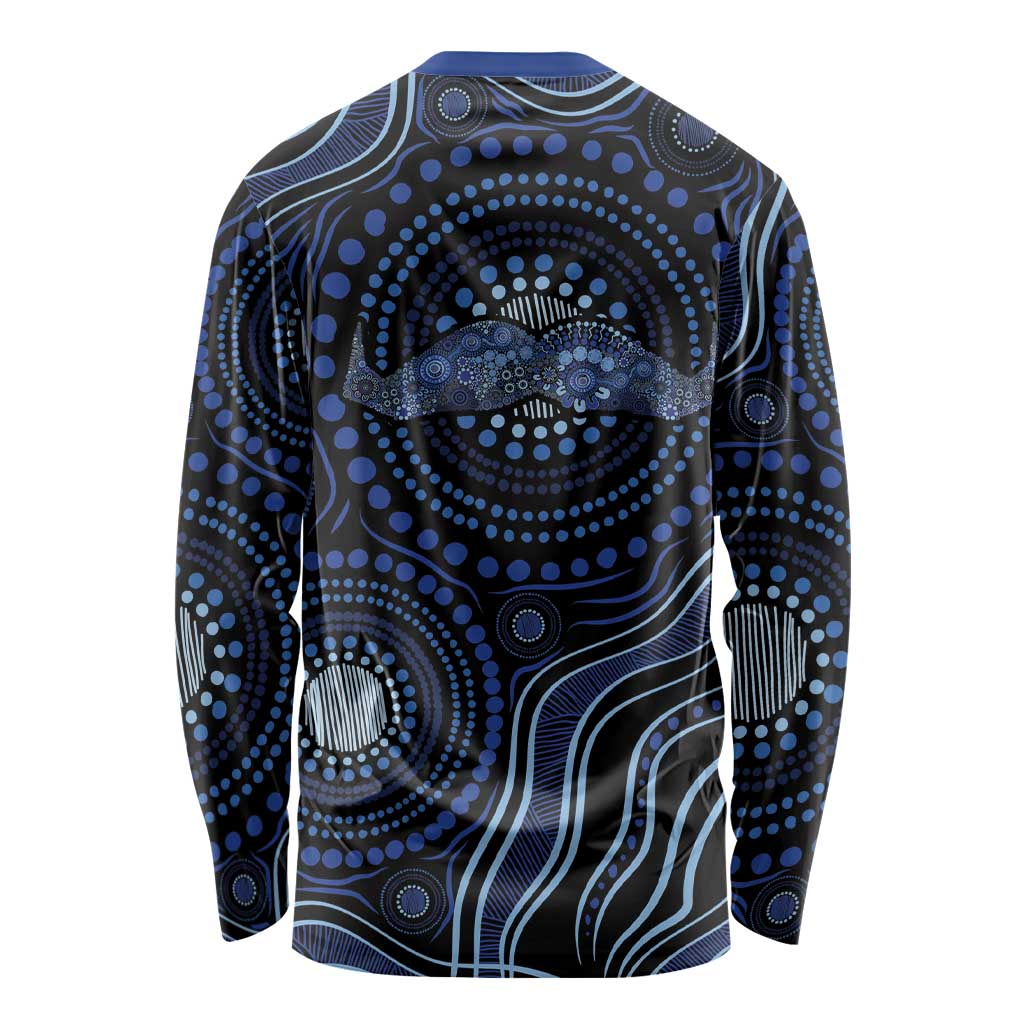 Australia Indigenous Long Sleeve Shirt Aboriginal Mustache - Aussie Hoodie