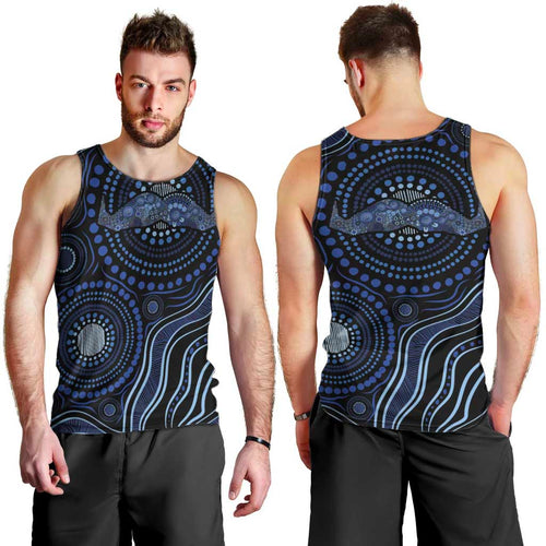 Australia Indigenous Men Tank Top Aboriginal Mustache - Aussie Hoodie