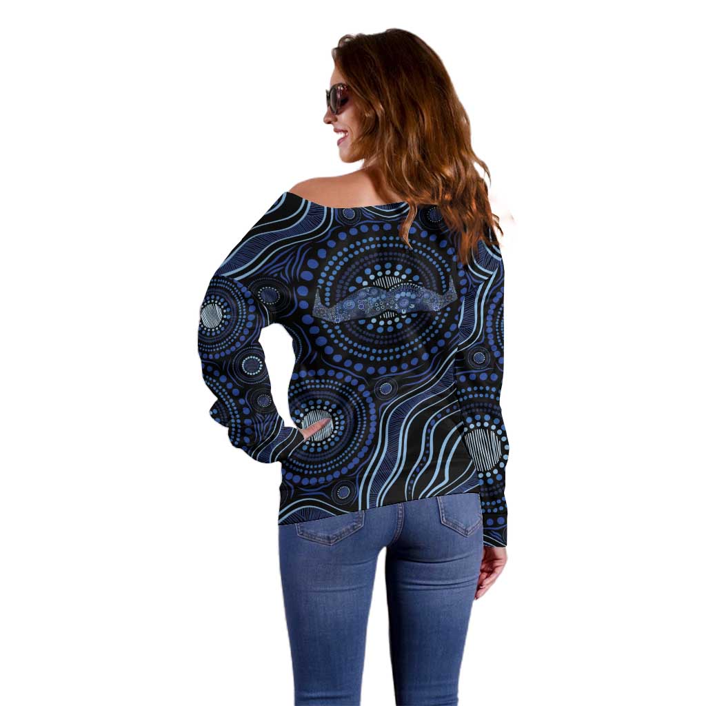 Australia Indigenous Off Shoulder Sweater Aboriginal Mustache - Aussie Hoodie