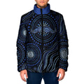 Australia Indigenous Padded Jacket Aboriginal Mustache - Aussie Hoodie