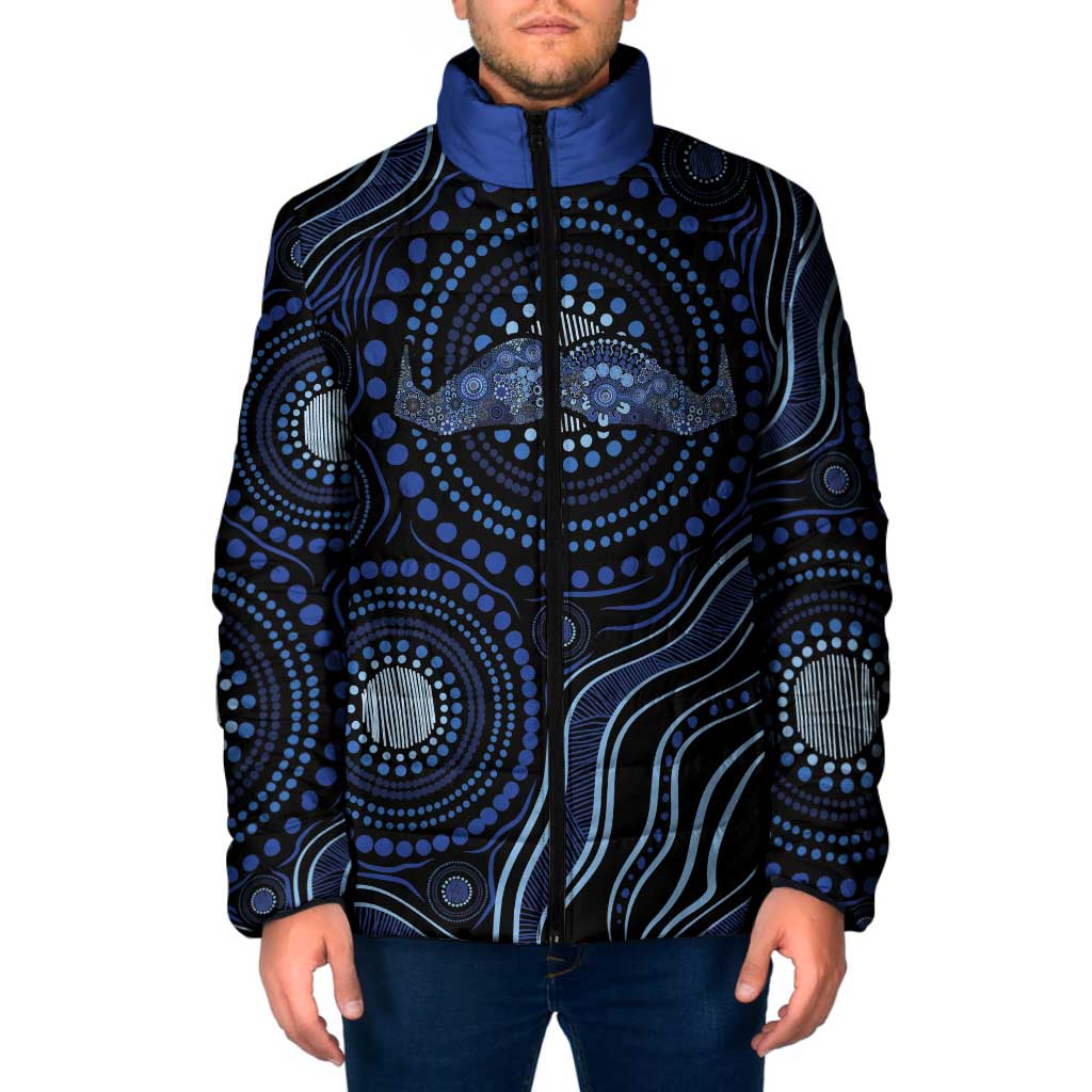 Australia Indigenous Padded Jacket Aboriginal Mustache - Aussie Hoodie
