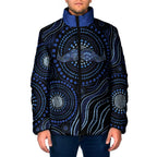 Australia Indigenous Padded Jacket Aboriginal Mustache - Aussie Hoodie