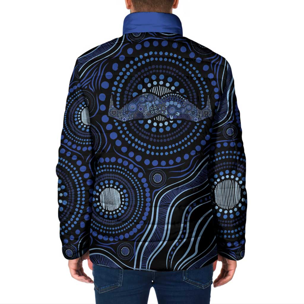 Australia Indigenous Padded Jacket Aboriginal Mustache - Aussie Hoodie