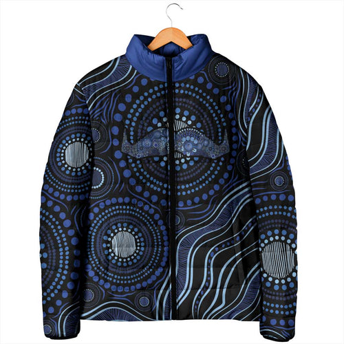 Australia Indigenous Padded Jacket Aboriginal Mustache - Aussie Hoodie