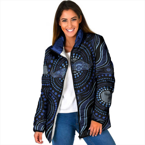 Australia Indigenous Padded Jacket Aboriginal Mustache - Aussie Hoodie
