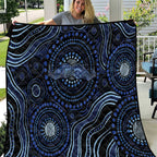 Australia Indigenous Quilt Aboriginal Mustache - Aussie Hoodie