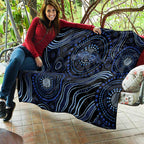 Australia Indigenous Quilt Aboriginal Mustache - Aussie Hoodie