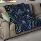 Australia Indigenous Quilt Aboriginal Mustache - Aussie Hoodie