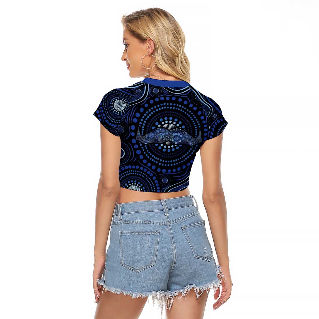 Australia Indigenous Raglan Cropped T Shirt Aboriginal Mustache - Aussie Hoodie