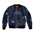 Australia Indigenous Sleeve Zip Bomber Jacket Aboriginal Mustache - Aussie Hoodie