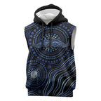 Australia Indigenous Sleeveless Hoodie Aboriginal Mustache - Aussie Hoodie