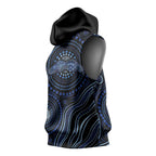 Australia Indigenous Sleeveless Hoodie Aboriginal Mustache - Aussie Hoodie