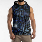 Australia Indigenous Sleeveless Hoodie Aboriginal Mustache - Aussie Hoodie