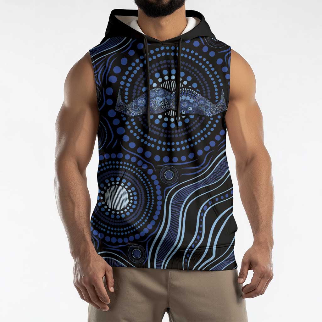 Australia Indigenous Sleeveless Hoodie Aboriginal Mustache - Aussie Hoodie