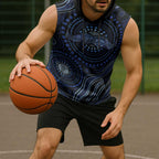 Australia Indigenous Sleeveless Hoodie Aboriginal Mustache - Aussie Hoodie