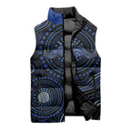 Australia Indigenous Sleeveless Puffer Jacket Aboriginal Mustache - Aussie Hoodie