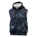 Australia Indigenous Sleeveless Zip Hoodie Aboriginal Mustache LT7