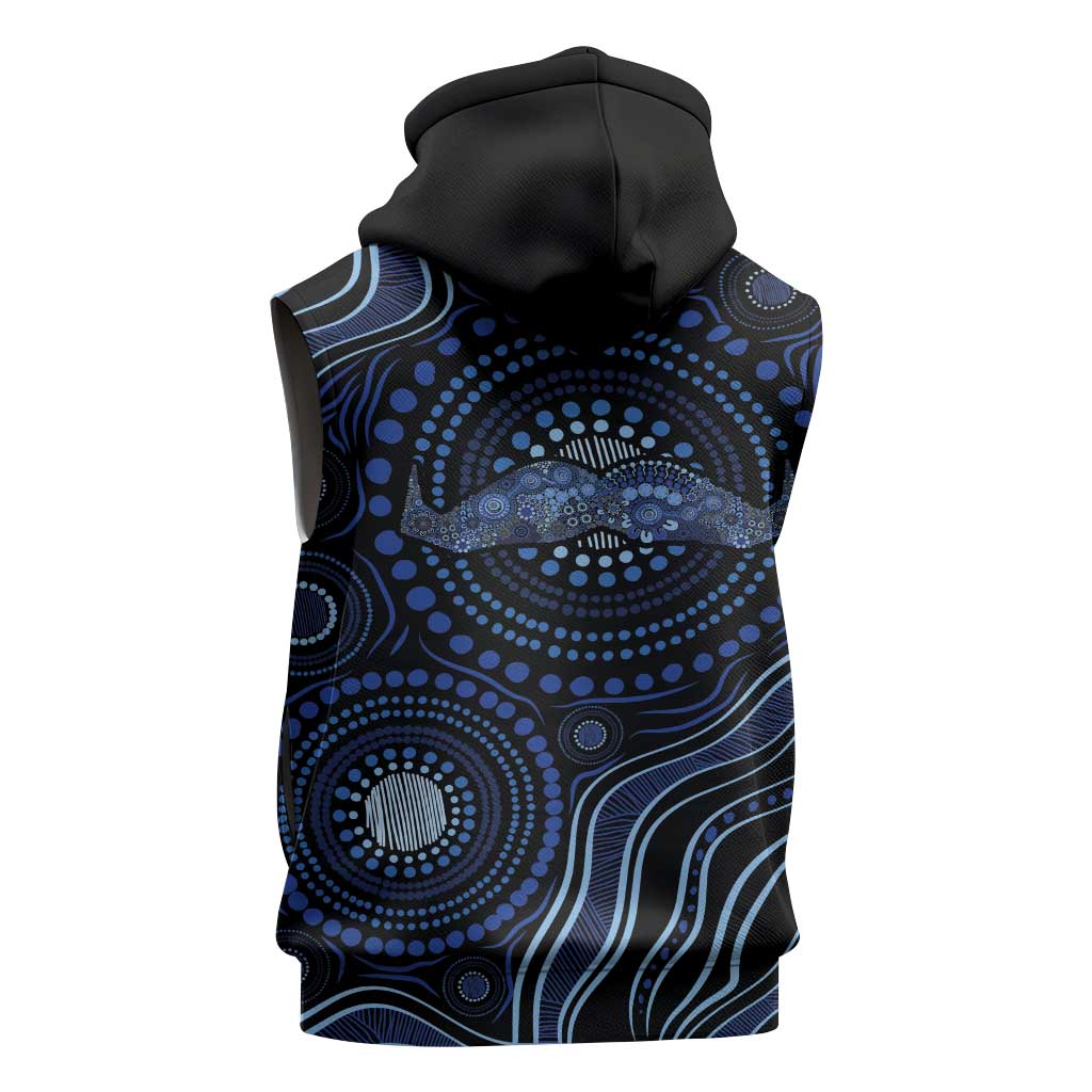Australia Indigenous Sleeveless Zip Hoodie Aboriginal Mustache LT7