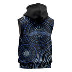 Australia Indigenous Sleeveless Zip Hoodie Aboriginal Mustache LT7