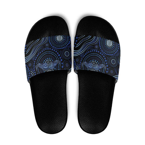 Australia Indigenous Slide Sandals Aboriginal Mustache - Aussie Hoodie