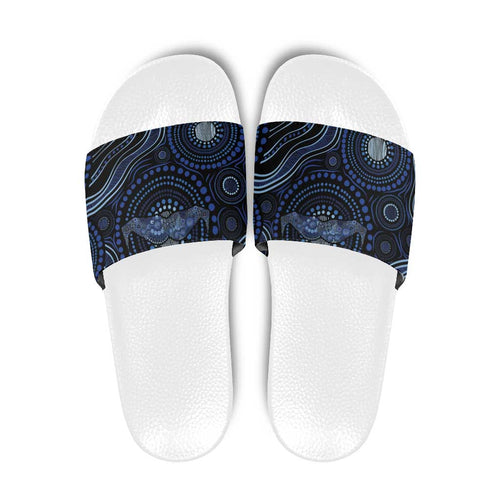Australia Indigenous Slide Sandals Aboriginal Mustache - Aussie Hoodie