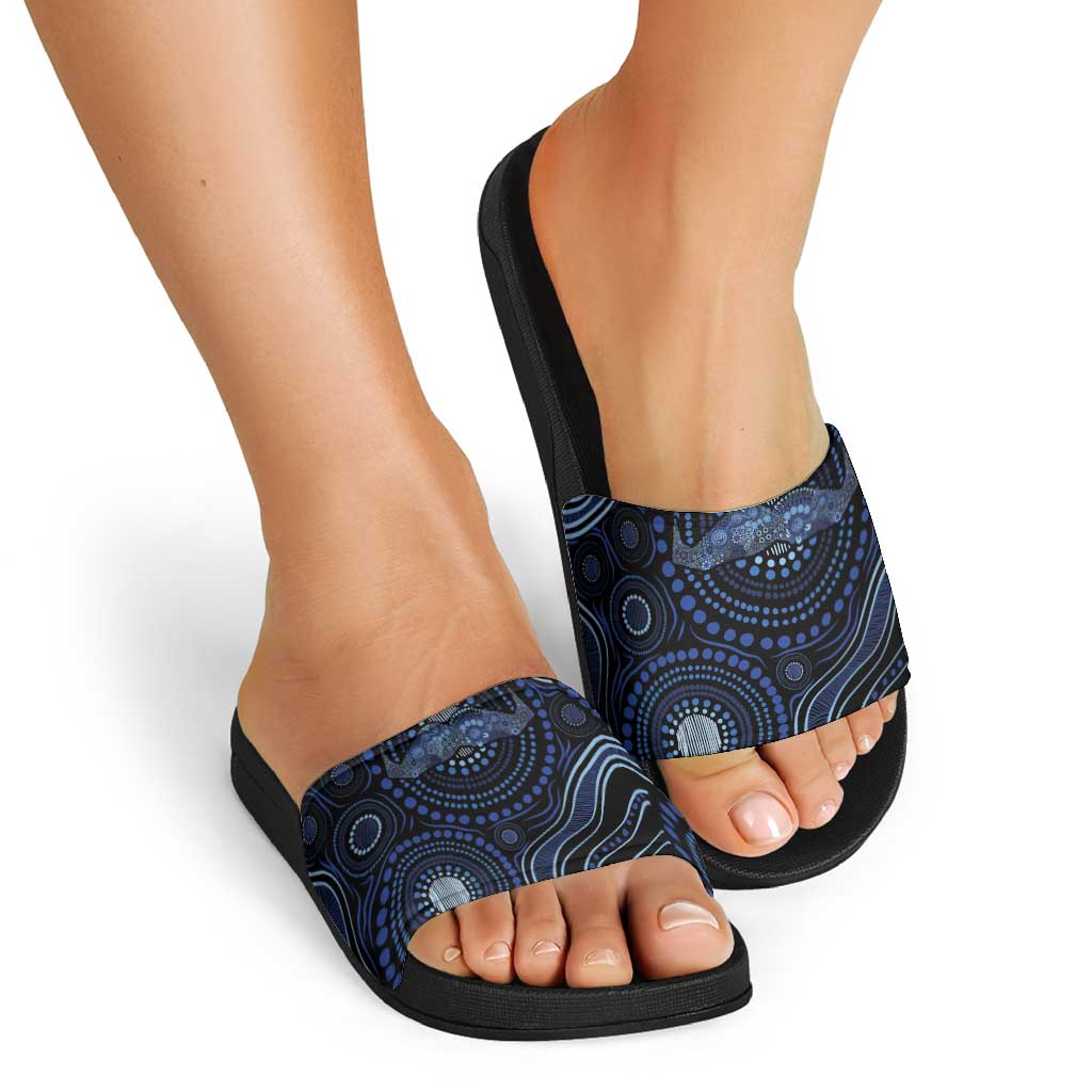 Australia Indigenous Slide Sandals Aboriginal Mustache - Aussie Hoodie