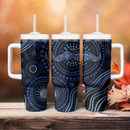 Australia Indigenous Tumbler With Handle Aboriginal Mustache - Aussie Hoodie