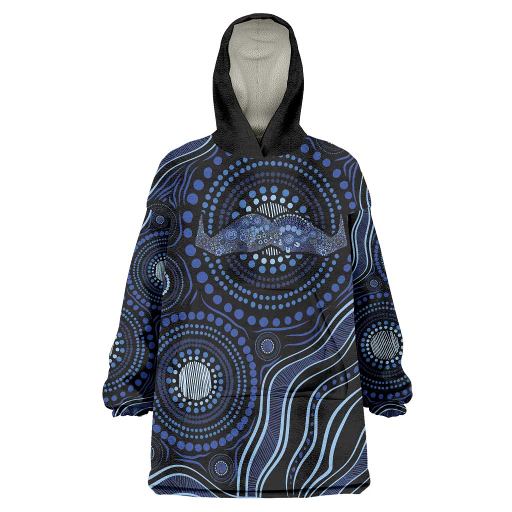 Australia Indigenous Wearable Blanket Hoodie Aboriginal Mustache - Aussie Hoodie