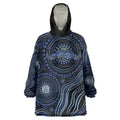 Australia Indigenous Wearable Blanket Hoodie Aboriginal Mustache - Aussie Hoodie