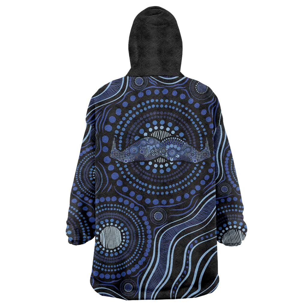 Australia Indigenous Wearable Blanket Hoodie Aboriginal Mustache - Aussie Hoodie